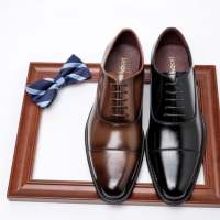 Giày Da Tăng Chiều Cao Oxford, Da Bò Thật, Sohada Store LML0143