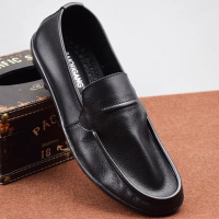 Giày lười da Sohada Store, da bò thật LML0170