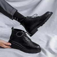 Giày Chunky Boot cổ cao nam Sohada Store, Da Thật LMH0092